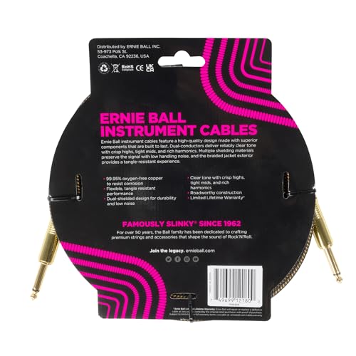 Cable para Instrumentos Ernie Ball Pay Dirt trenzado 3 m