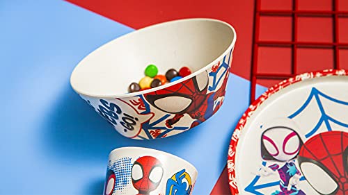 Juego de Vajilla Zak Designs Marvel Spider-Man Rojo Melamina Bambú para Niños (3 Piezas)