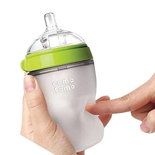 Biberon de silicona de 150 ml, anillo de color verde