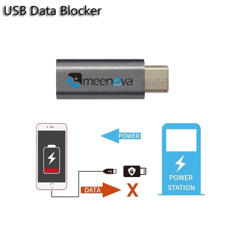 Adaptador USB C Meenova Gris con Bloqueador de Datos y Chip Inteligente de Seguridad