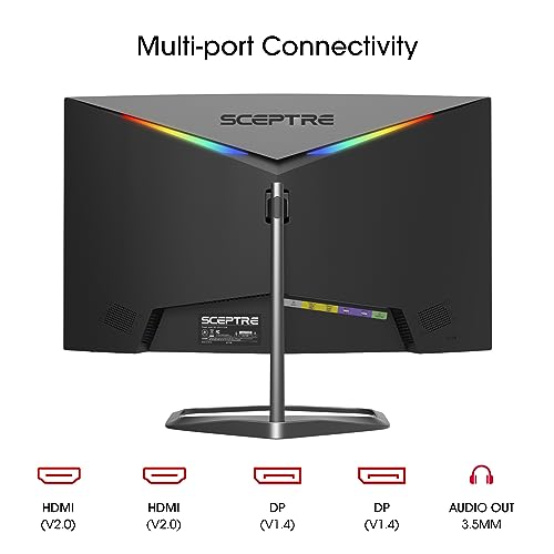 Monitor Curvo Sceptre Negro 240 Hz 1080p para Juegos 2023