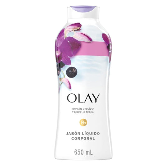 OLAY, Gel Líquido Corporal, Ultra Hidratante con Vitamina B3, Notas de orquídea y grosella negra, 650 ml