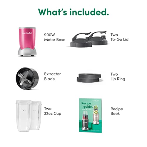 Extractor de Nutrientes Nutri Bullet Rosa Baya 900 W Pro 13 Piezas