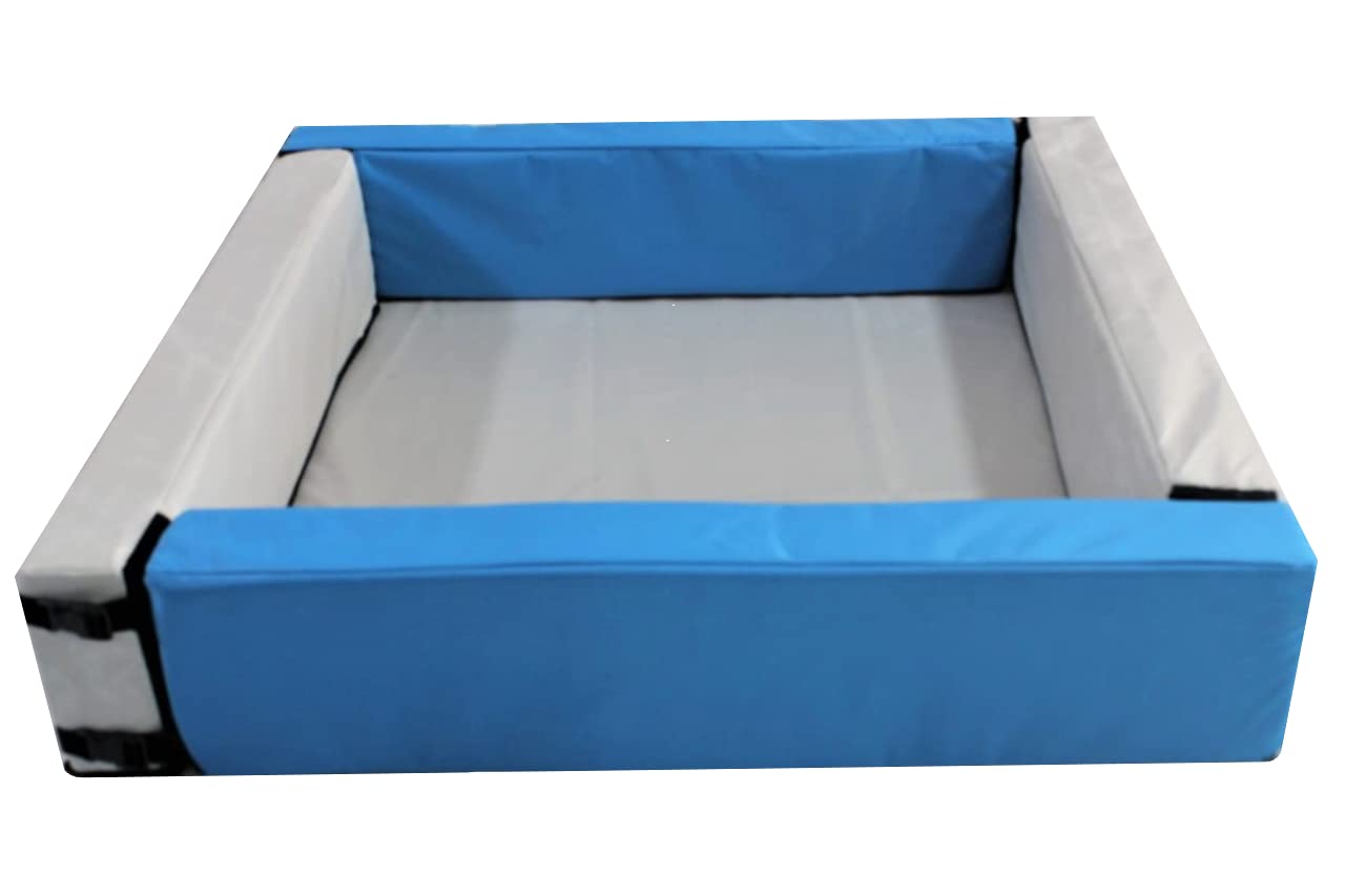 DIDJIG Alberca Cuadrada con Kit de Estimulacion Temprana Azul-Perla