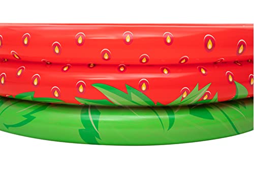 Bestway 51145 Alberca Inflable Redonda 1.60x.38cm 3 Anillos Decor Fruta, Rojo