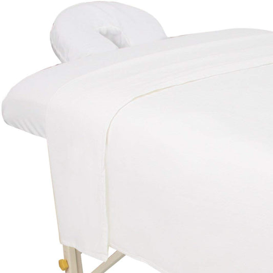 For Pro - Juego de sábanas de Masaje de Franela de 3 Piezas, Color Blanco, para mesas de Masaje, Incluye sábana encimera de Masaje, sábana Bajera Ajustable de Masaje y Funda de reposamanos Ajustable