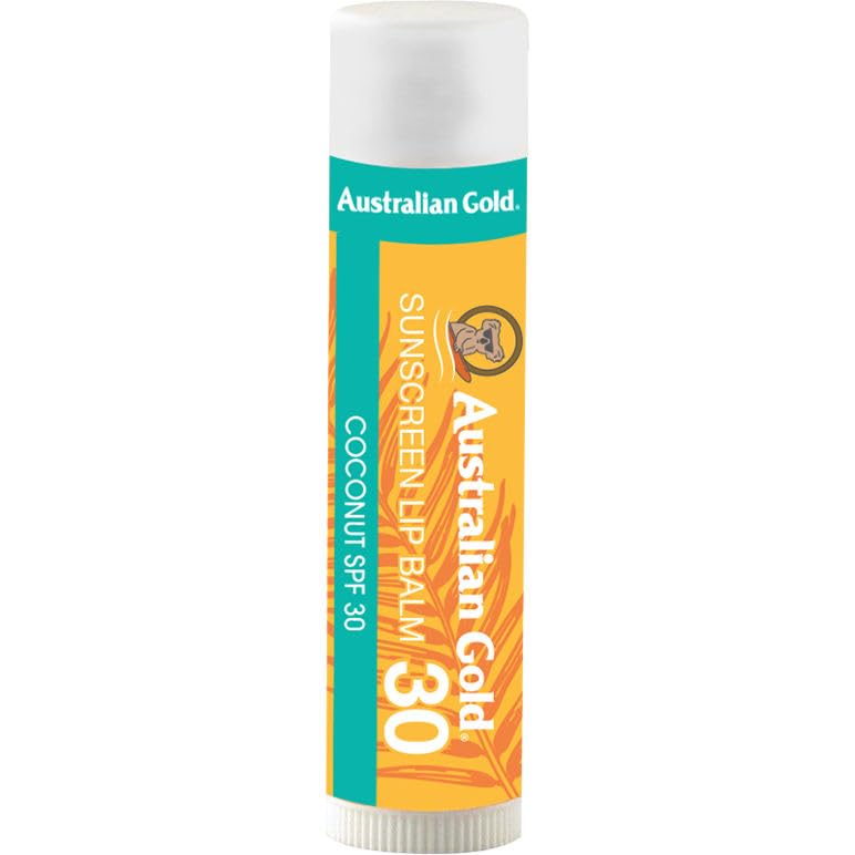 Australian Gold Sunscreen Lip Balm SPF 30 0.15 oz (4.2g) Bálsamo labial con protección solar FPS 30 Bloqueador solar Rico en antioxidantes Con aceite de coco