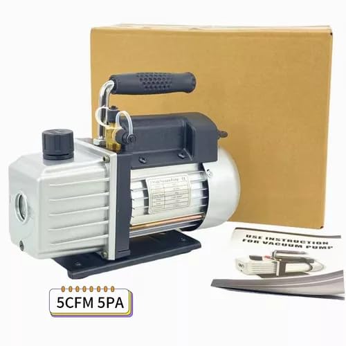 FIXITFAST Bomba de vacío rotativa de paletas de una etapa 5CFM 5 Pa 1/3HP para aire acondicionado refrigerante HVAC herramienta de aire, puerto de entrada abocardado Capacidad de aceite 225ml Azul