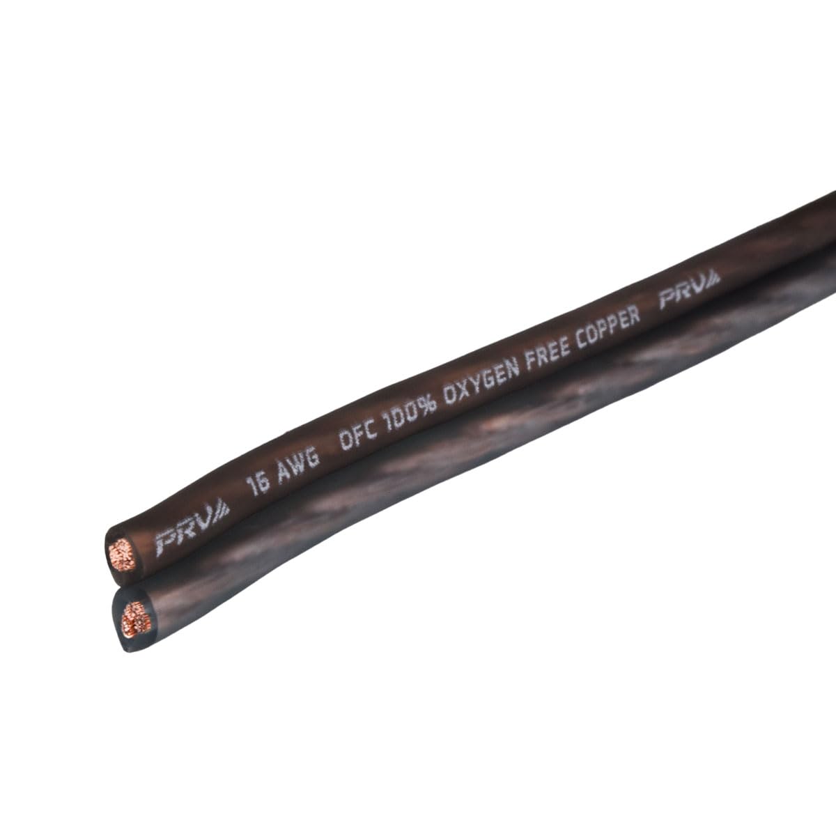 PRV AUDIO Cable para bocina calibre 16 (AWG) de cobre libre de oxígeno OFC de alta calidad - rollo de 30.50 m (negro/gris) cable ultra flexible para aplicaciones de audio para automóvil y hogar