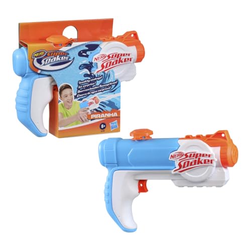 Hasbro Nerf, Super Soaker - Piranha, Lanzador de Agua, Lanzador de Juguete para Niños, Capacidad: 177 mililitros, Edad Recomendada: 6 Años en Adelante