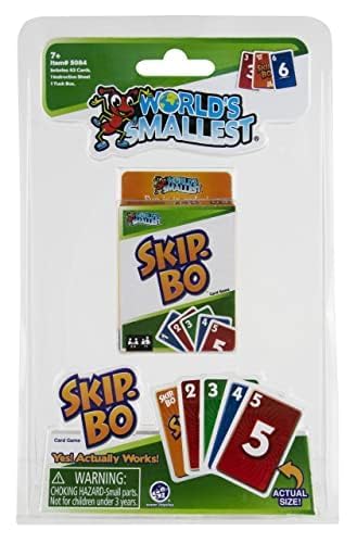 Juego de Cartas El Skip-Bo Más Pequeño del Mundo de World's Smallest, súper Divertido para Exteriores y Viajes