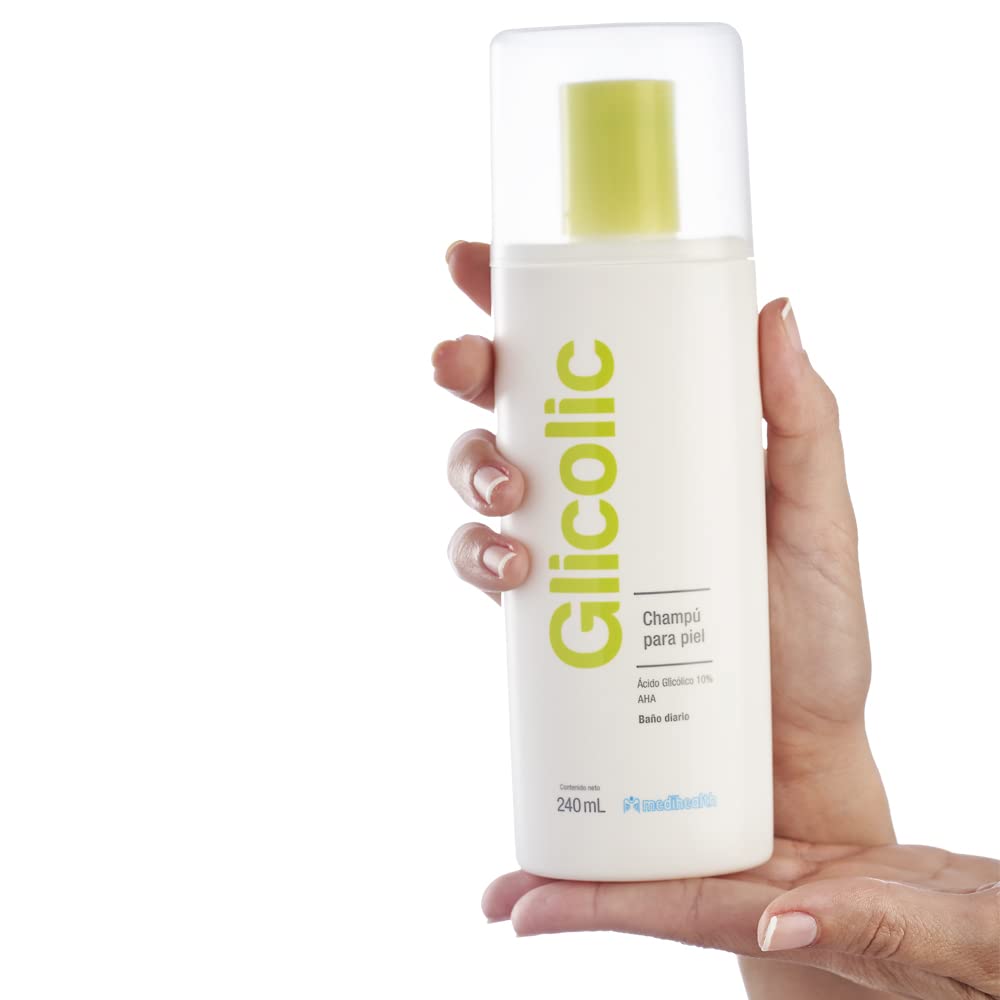 Glicolic Champú Corporal | Dermolimpiador con Ácido Glicólico | Exfoliación suave y Limpieza Profunda de la Piel | Textura y suavidad | Hombres y Mujeres | Frasco con 240ml