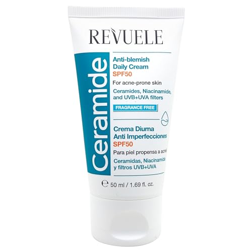REVUELE CERAMIDE ANTIBLEMISH CREMA DIARIA ANTI-IMPERFECCIONES CON PROTECCION SOLAR SPF50 50MILILITROS