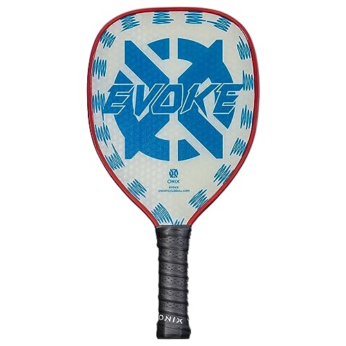Paleta de Pickleball Onix Evoke Transparente con Forma de Lágrima y Núcleo de Polipropileno