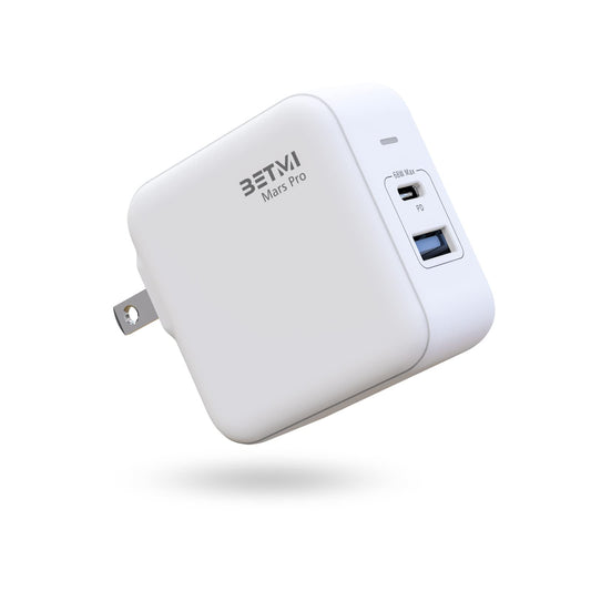 BETMI Cargador USB c, Cargador C GAN 68w, Cargador de Pared rápido y Compacto de 2 Puertos, Adecuado para MacBook Pro/Air, iPad Pro, Galaxy Phone, Android Phone, iOS Phone, Pixel, and More