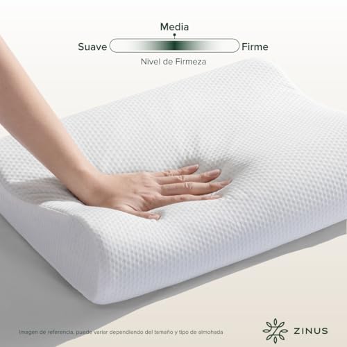 Almohada de Memory Foam Zinus Ergonómica Espuma Viscoelástica de Alta Densidad Diseño Contorneado