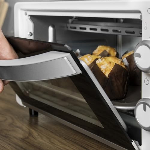 Cecotec Horno de sobremesa Bake&Toast 1090 White, 10 l, 1000 W, temporizador 60 min, temperatura regulable hasta 230 °C, bandeja para hornear, parrilla y pinzas.