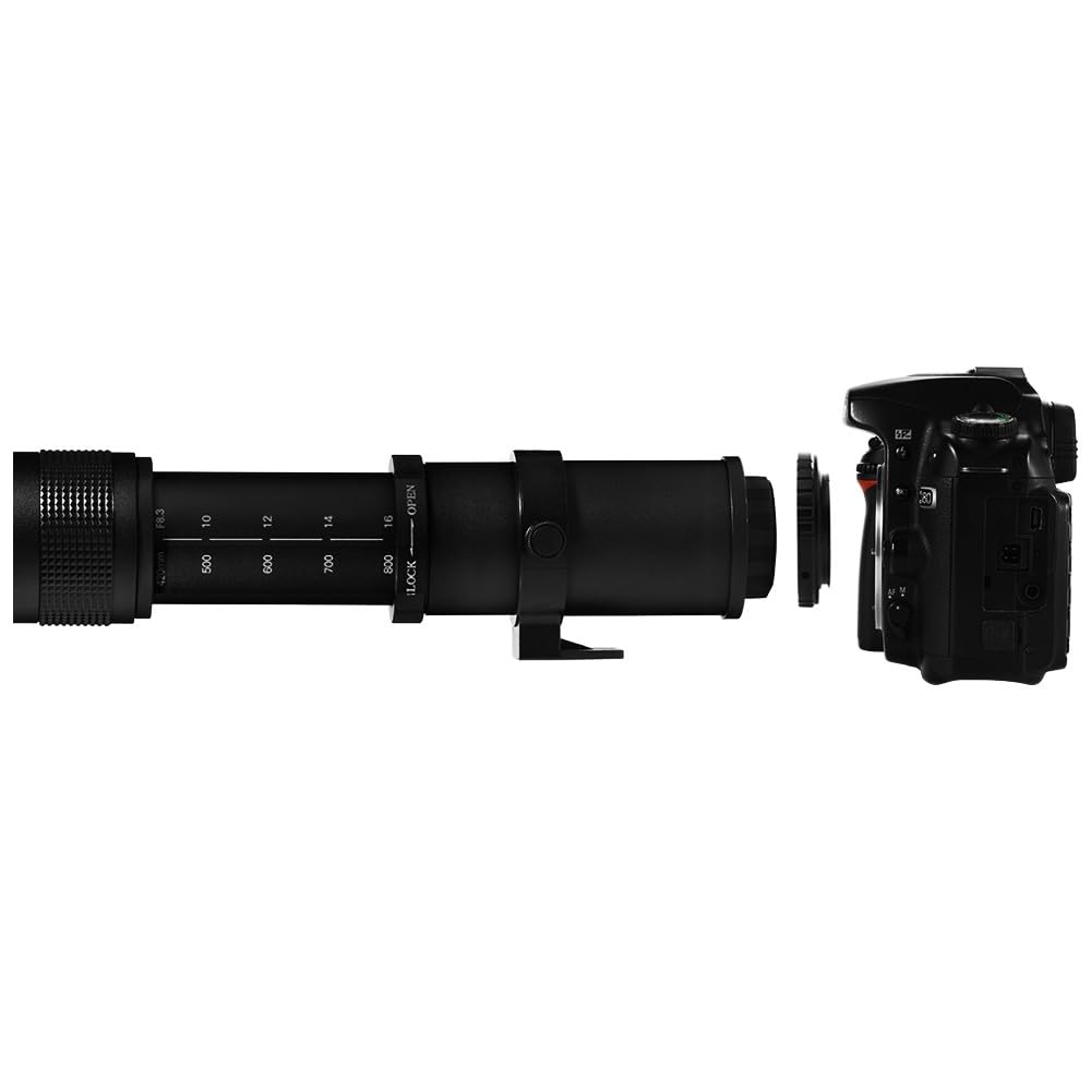 JINTU 420-1600 mm Teleobjetivo zoom lente manual para Canon T7i T6 T6i T6s T7 T8i T3i, T4i, T5, T5i, SL2, SL1 4000D 2000D 80D 90D 5D 6D 7D II 60D 750D 650D D3555555550 D8 D8 50 D7500 D5600 D3400 D7200