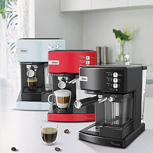 Oster® Cafetera Automática PrimaLatte™, para Espresso, Cappuccino y Latte, Plateada