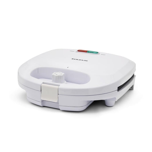 Sandwichera Taurus Beige Antiadherente Compacta con Almacenaje Vertical y Luz Indicadora