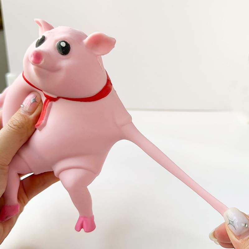 JINSUPIN - Juguete blando de cerdo rosa - Adorable juguete de descompresión para aliviar el estrés, diversión perfecta para niños y adultos (cerdo mediano)