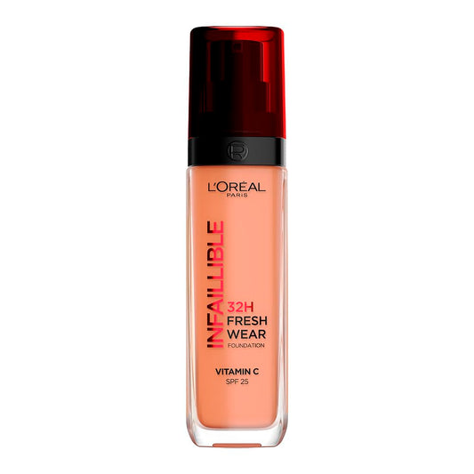 L’Oréal Paris, base de maquillaje de alta cobertura luminosa y larga duración, Infallible 32h Freshwear, tono 300 Amber, 30ml
