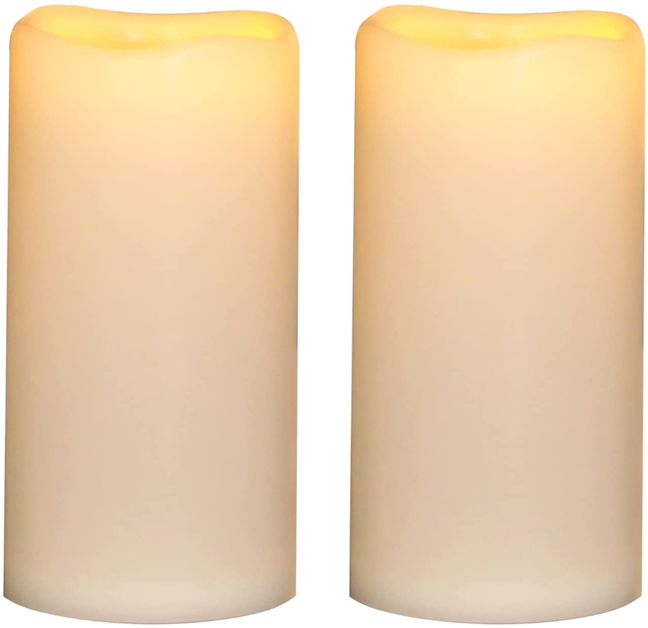 Juego de Velas LED OWLZOO Blancas Impermeables con Temporizador y Sin Llama 8x4 Pulgadas Resistente y Duradero