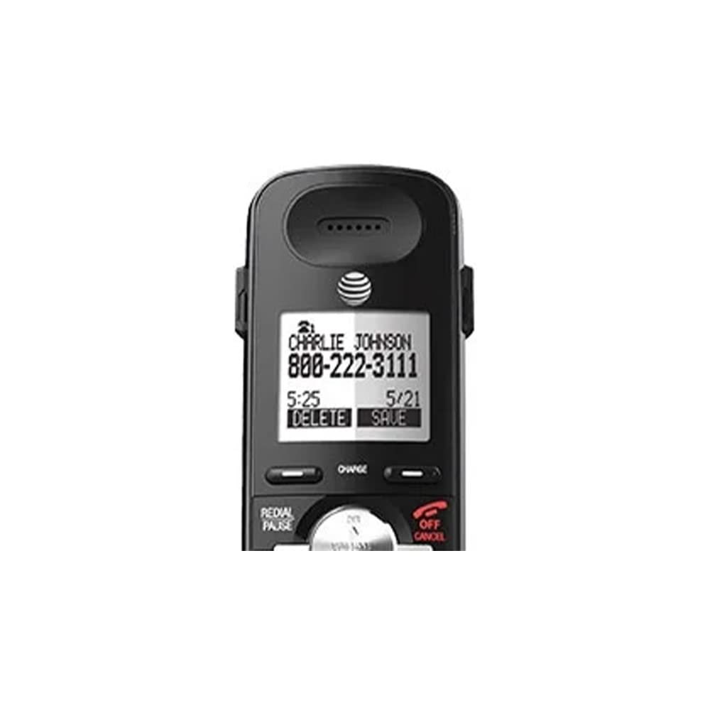 AT&T TL88102BK DECT 6.0 Teléfono inalámbrico expandible de 2 líneas con sistema de respuesta y identificación de llamadas dual/llamada en espera, 3 auriculares, negro