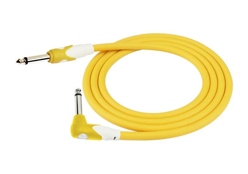 Cable para instrumento Kirlin profesional, 10 metros plug 1/4 escuadra, LGI202 colores (Amarillo)