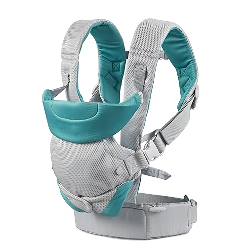 Infantino Flip 4-in-1 Light & Airy Convertible Carrier - Breathable, 4 Positions, Lumbar Support, Adjustable Waist Belt, Head Support, Ergonomic Seat, Adjustable Waistband, Plush Straps
