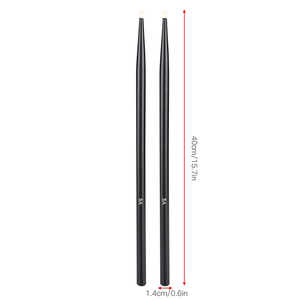 Alomejor Baquetas 5A Baquetas Ligeras Durables Baquetas de Arce Baquetas Accesorios para Instrumentos Musicales para ni?os J¨®Venes(40 * 6 * 1cm-Negro)