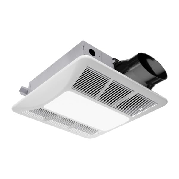 ANZZI - Ventilador de escape de 100 CFM, con luz LED y sensor de humedad, montaje en techo (blanco)