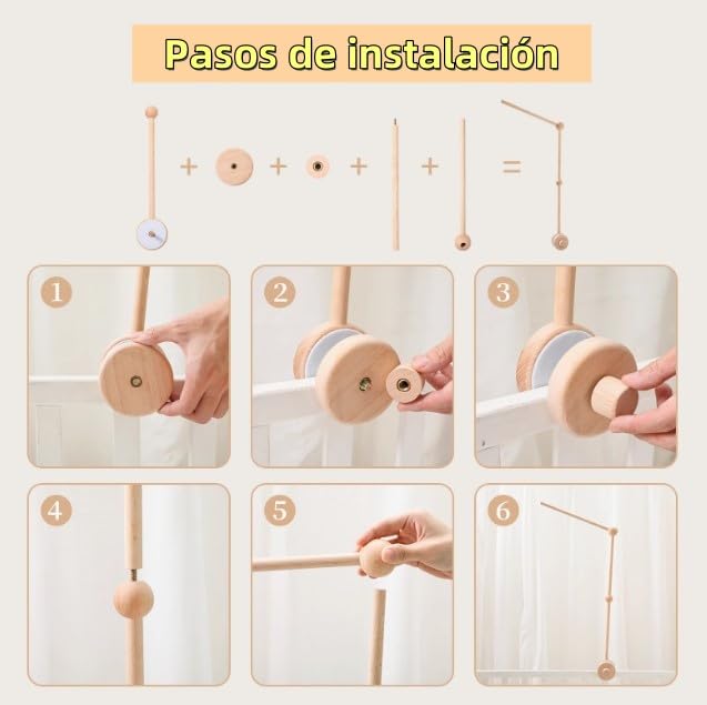 GLOGLOW Soporte para móvil de Cuna de Bebé, Brazo de para Móvil de Cuna Colgante, Soporte para móvil de Cuna de Bebé, Brazo para móvil Hecho a Mano para decoración de