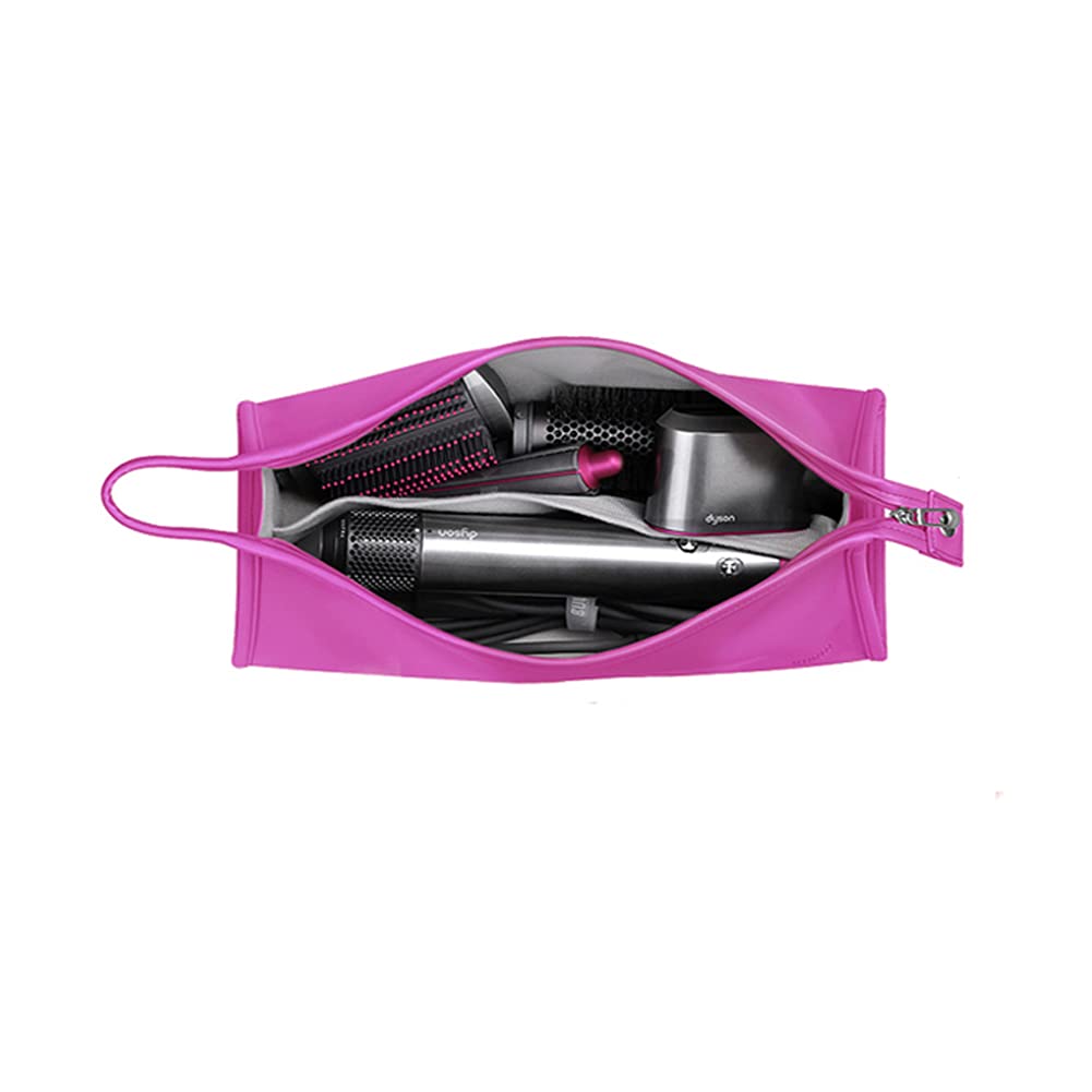 BUBM Bolsa de almacenamiento de viaje compatible con Dyson Airwrap Styler, organizador de viaje portátil para Airwrap Styler y accesorios, rosa