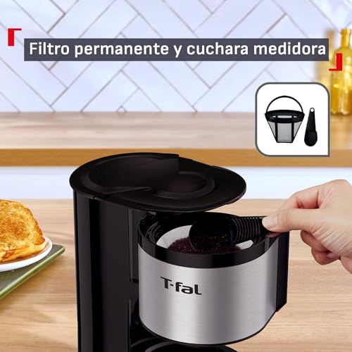 Cafetera T-fal Heliora Inoxidable con Sistema Antigoteo para 6 Tazas