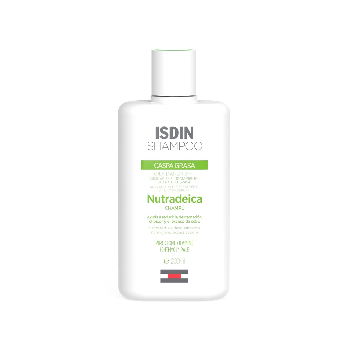 ISDIN Nutradeica Champú Anticaspagrasa, Reduce la Descamación, el Picor y el Exceso de Sebo, 200ml