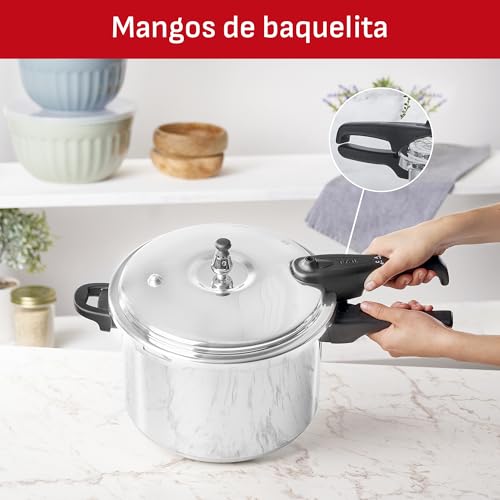 Olla Express T-fal Plateada 7.6L con Cinco Sistemas de Seguridad y Fácil Limpieza
