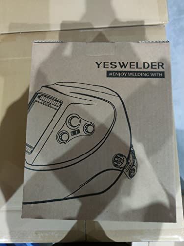Casco de Soldadura YESWELDER Solar Azul Visualización Ancha de oscurecimiento Automático con 4 Sensores de Arco