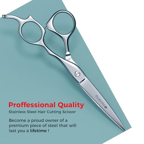 Tijeras de corte de pelo Suvorna de 6,5 pulgadas para profesionales, barberos y peluqueros, tijeras de pelo extremadamente afiladas para cortar y recortar, tijeras de pelo para mujeres y hombres.