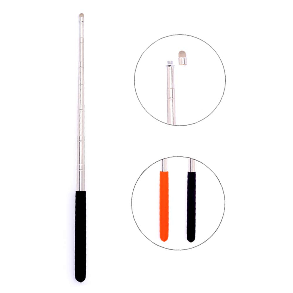 Puntero telescópico para maestro, puntero de enseñanza, puntero de pizarra blanca ampliable, con función de escritura a mano capacitiva, puntero de presentador de entrenador de profesor, extendido a 39 pulgadas (naranja)