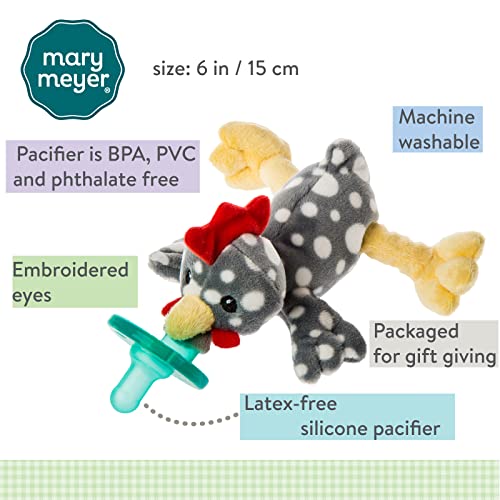 Mary Meyer WubbaNub - Chupete de peluche y chupete infantil, diseño de gallina rocosa