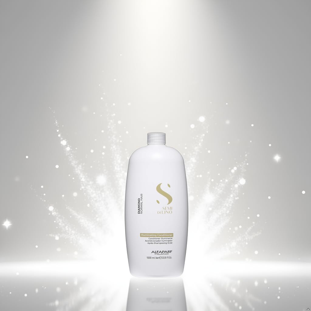 Alfaparf Milano Semi Di Lino Diamond Shine Illuminating Hair Conditioner - Sulfate Free - For Normal Hair - Safe on Color Treated Hair - Paraben and Paraffin Free -Professional Salon Quality