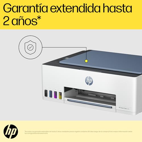 HP Impresora Multifuncional Smart Tank 525, Tinta Continua, Color, USB, Dúplex (Doble Cara) Manual, hasta 2 años de Garantía* (1F3W3A)