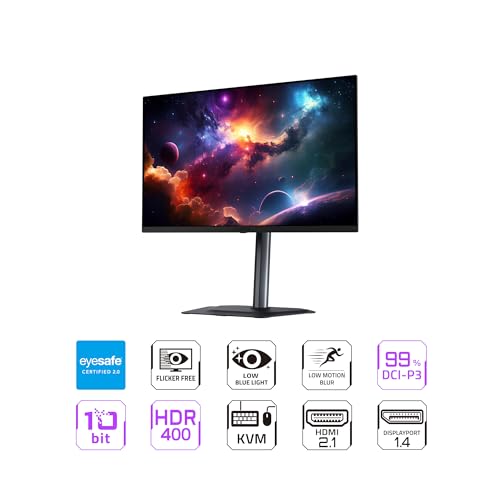 GIGABYTE - Monitor para juegos QD-OLED MO27Q2-27 - QHD 2560x1440-240Hz - 0.03ms GTG - AMD FreeSync Premium Pro - KVM tipo C - HDMI, DP - Altura ajustable - Negro