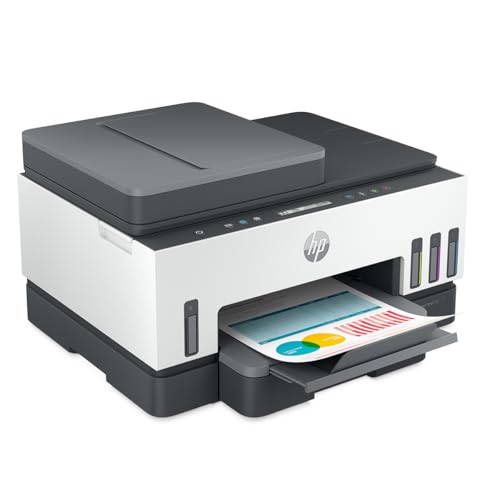 HP Impresora Multifuncional Smart Tank 750, Tinta Continua, Color, Wi-Fi, USB, Bluetooth, Dúplex (Doble Cara) & ADF Alimentador Automático, Impresión, escaneo, copiado (6UU47A)