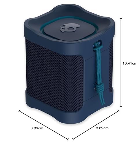Skullcandy Terrain Mini Altavoz inalámbrico Bluetooth – Altavoz portátil Impermeable IPX7 con radiadores pasivos Personalizados duales, batería de 14 Horas, muñequera de Nailon y estéreo inalámbrico