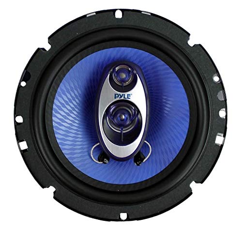 Pyle Bocinas de 6.5 pulgadas para coche estéreo - 180W RMS / Potencia de 360W. Impedancia 4 Ohmios. Tweeter Piezoeléctrico de 3/4 Pulgada. Triaxial de Rango Completo. Forma Redonda, Azul. 2 Pzas