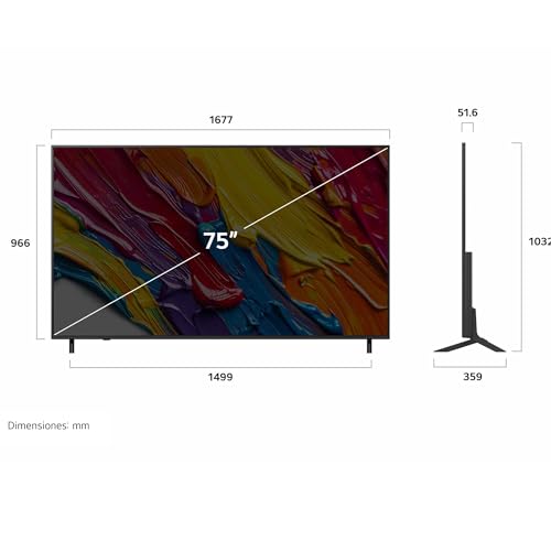 LG Pantalla 75 Pulgadas QNED AI QNED82 4K Smart TV webOS 2025 75QNED82ASG |Sistema Operativo webOS | Identificación de Voz AI | Dynamic QNED Color | Dolby Atmos Channels | Filmmaker Mode