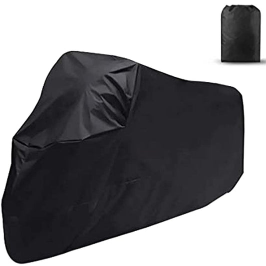 Jiula Cubierta Impermeable para Motocicletas 210D 2XL - Funda para Moto Protectora a Prueba de UV Lluvia Polvo Viento Nieve Excremento de Pájaro al Aire Libre (245 * 125 * 105 cm, Negro)