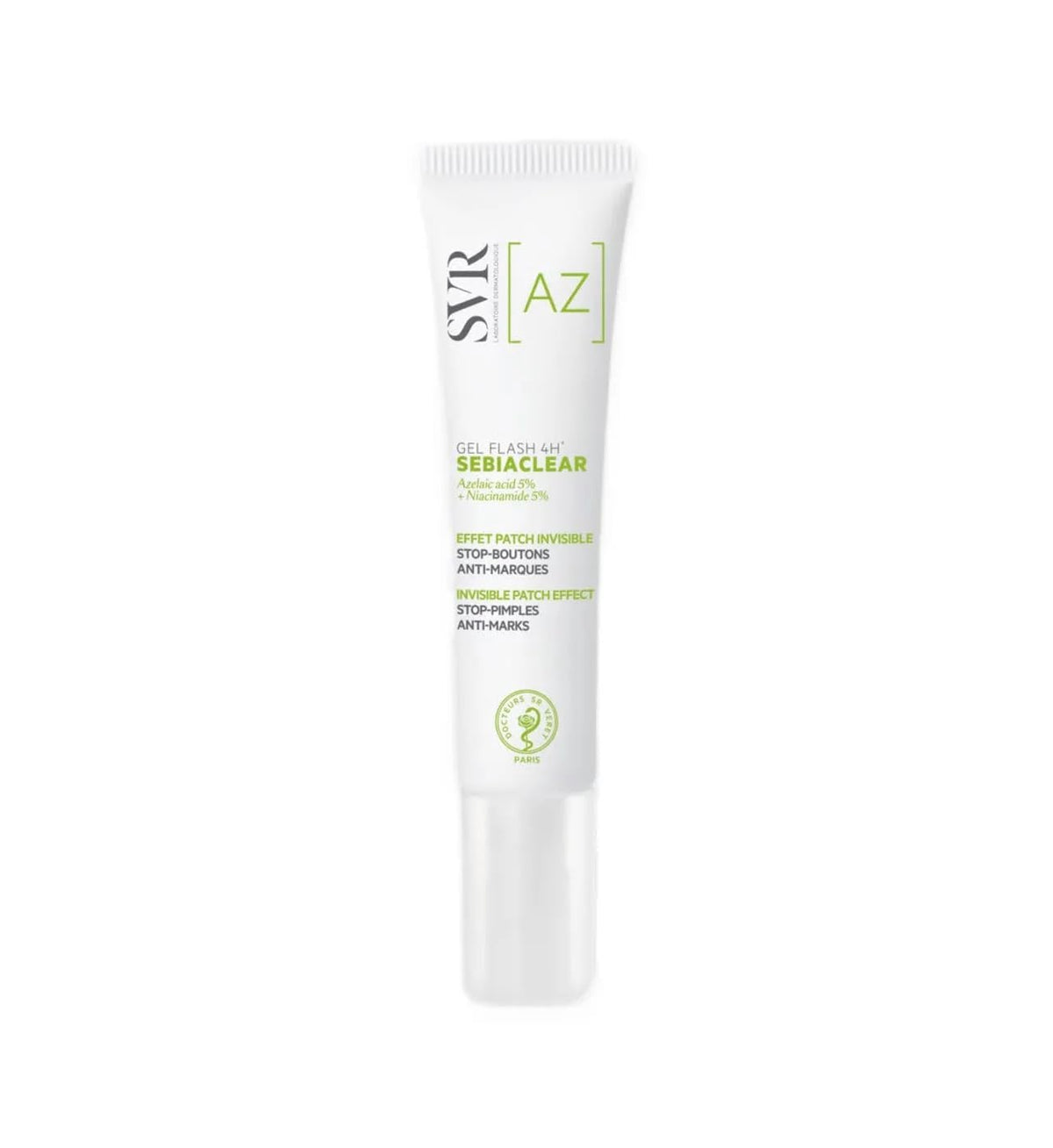SVR Sebiaclear Gel Flash para Piel con Tendencia al Acné con Efecto Parche Invisible que Reduce Imperfecciones a partir de 4 horas, 15 ml
